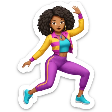 black baddie twerking, energetic, stylish sticker