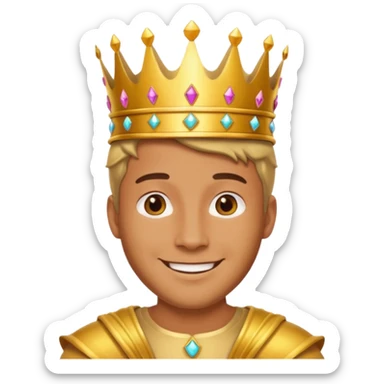 Un hombre persona enamorado y con una corana sticker