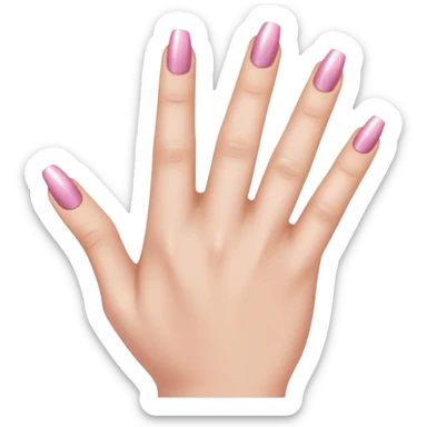 Pink shimmer nail hand sticker