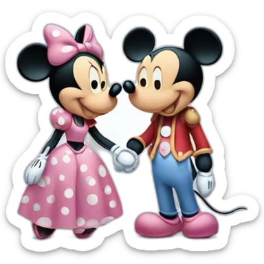 Mickey Mouse Holding Hands with Minnie Mouse sticker