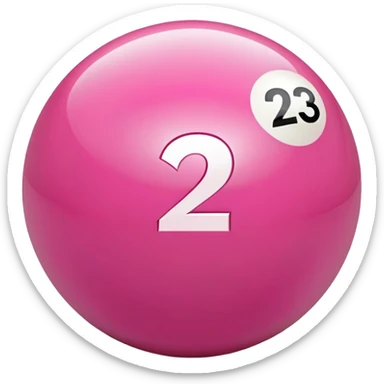 pink billiard ball with the number 23 sticker