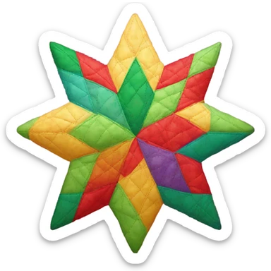 Quilted patchwork Christmas star sticker