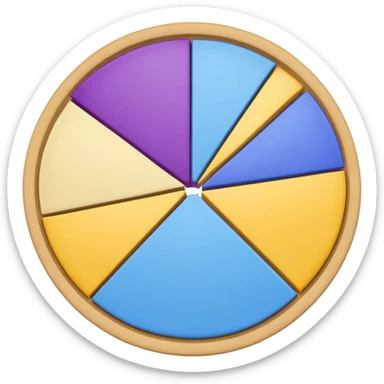A pie chart with purple, yellow and blue colors only sticker