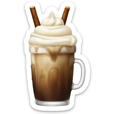 Root beer float with vanilla ice cream on top  sticker