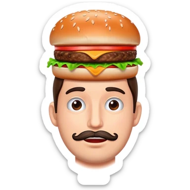Smelly burger on mans head sticker