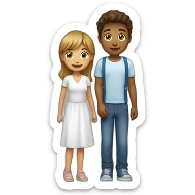 Une fille qui est ami avec un garcon sticker