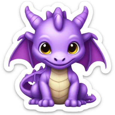 kawaii purple baby dragon  sticker