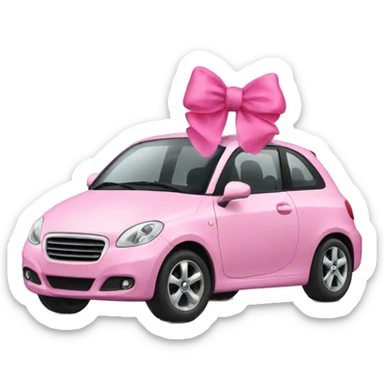 Car with pink bow sticker
