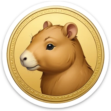 moeda de capyvara fofa e bonitinha sticker