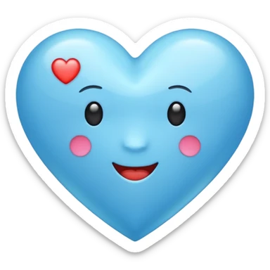 Light blue heart with emojis sticker