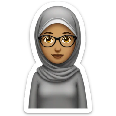 muslim girl wearing glasses sticker