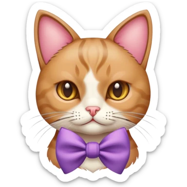 Cat wearing a bow ￼ sticker