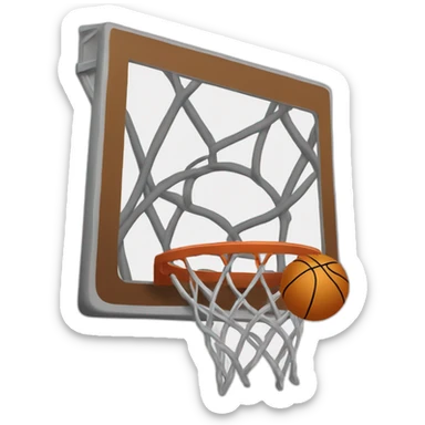 A simple depiction of a basketball hoop and net, perfect for basketball enthusiasts. sticker