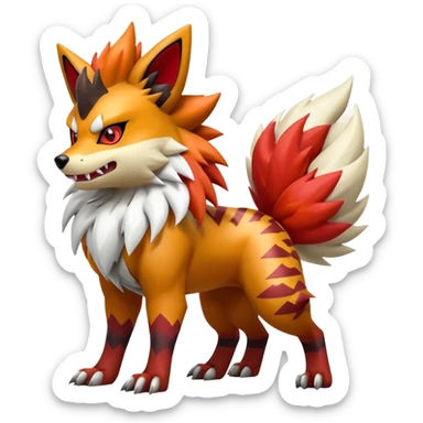Shiny Zigzagoon-Arcanine-Zorua-Zangoose-Hybrid (Full body) sticker