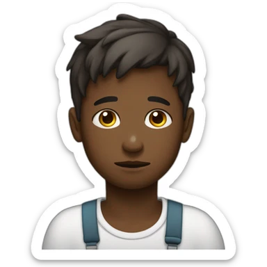 Jeune garçon métisse triste d’abandonner une personne sticker