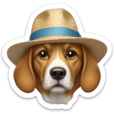 Un chien avec un chapeau  sticker