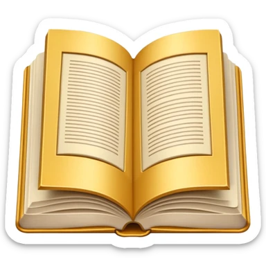 open book with completely empty, golden pages sticker