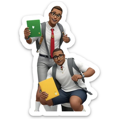 stylish boys with accessories sticker