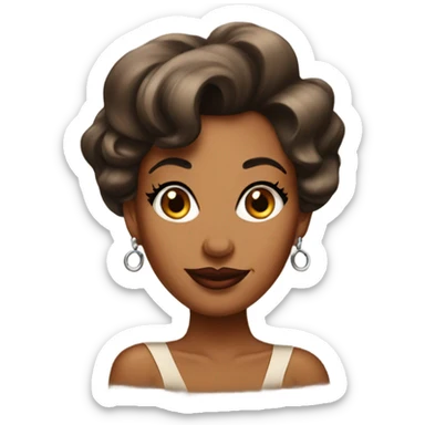 pin up brown woman sticker