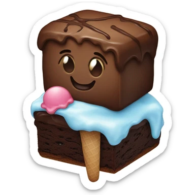 Brownies and ice cream  sticker