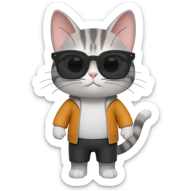 Cat wearing sunglasses sticker