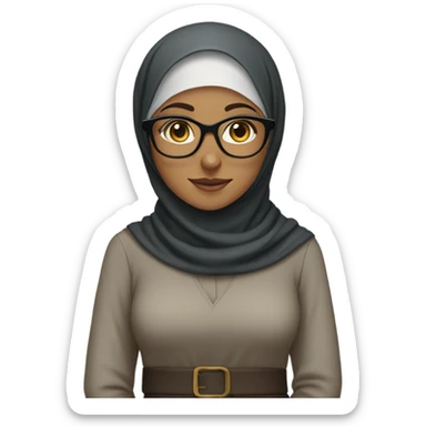 Hijabi girl wearing glasses in a long modest dress sticker