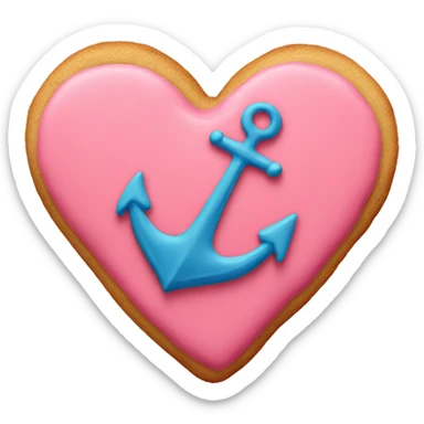 cookie heart with anchor sticker