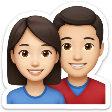 asian heterosexual couple sticker