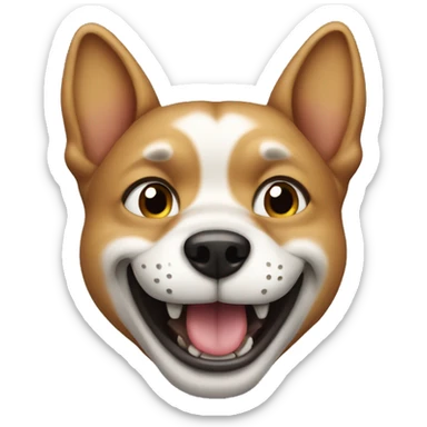 Dog clinching teeth  sticker