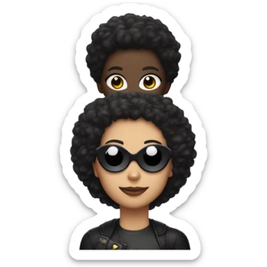 Batman amd afro catwoman in love  sticker