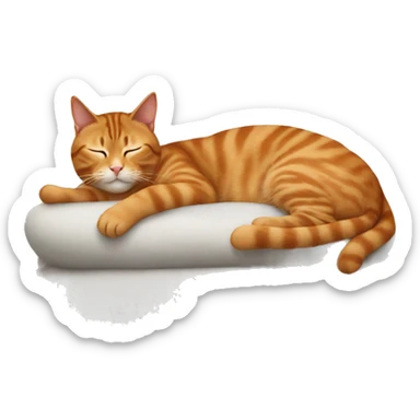 Tabby cat and orange cat sleeping on a Brown haired Woman  sticker
