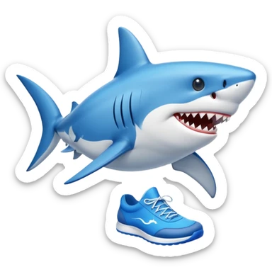 Shark with blue shoes sticker