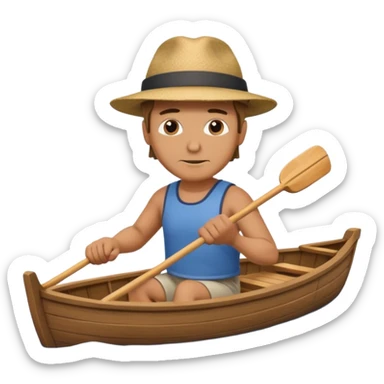 man rowing boat in Water Sports sticker