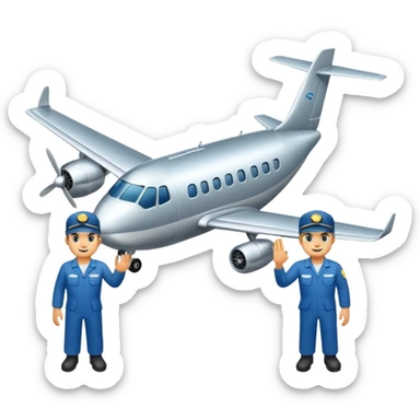 Aviation technicians are greeted by a plane sticker