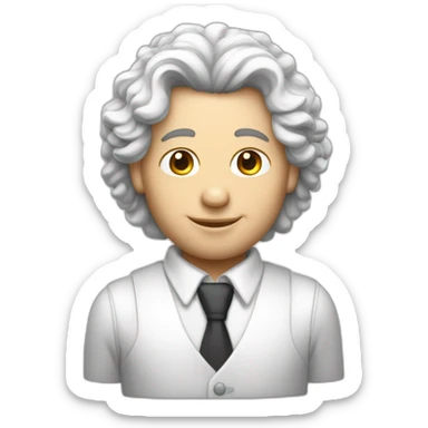 Un homme de 12 avec des cheveux bouclés la peau blanche et une tenue overzisa sticker