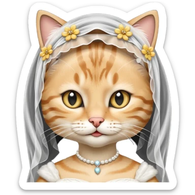 tabby cat brides sticker