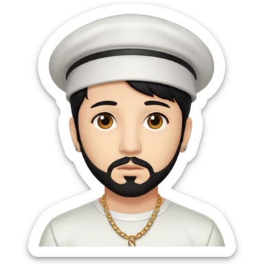 AJ McLean brown eyes, black hair, white outfit sticker