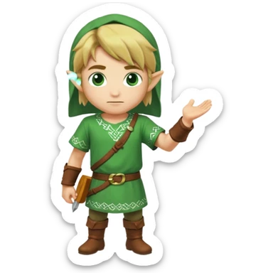 Link in his green tunic sticker