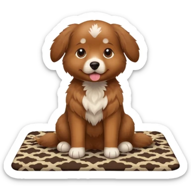 Make a cute brown dog i a carpet sticker