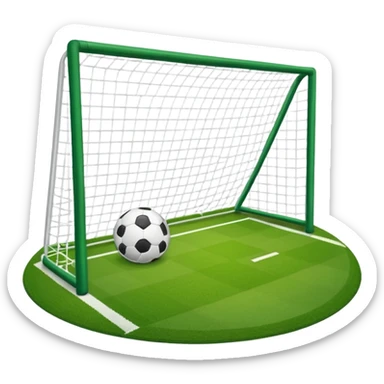 Haz una porteria de futbol y rodea el poste sticker