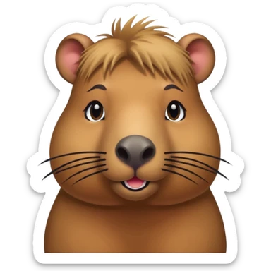 capybara with faka eye lashes and make up sticker