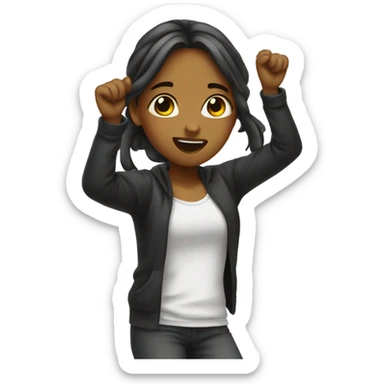 Girl emoji making dab sticker