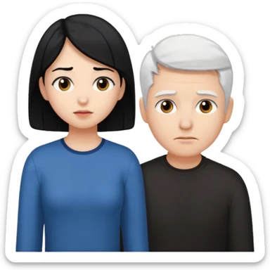 girl black hair ignore boy white hair sticker