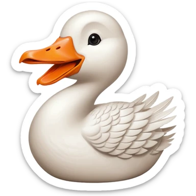 a goose with a hand sign of a peace sign sticker