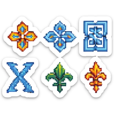 four elements symbols sticker