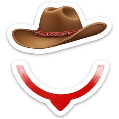 Mix two emoji : cowbow and access forbidden emo sticker