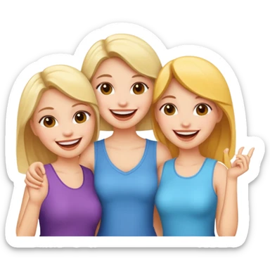 3 girlfriends white  sticker