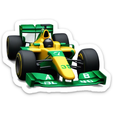 formula 1 car with the colors of the Brazil sticker