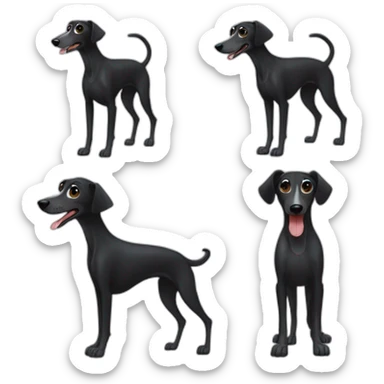 black dog galgo sticker