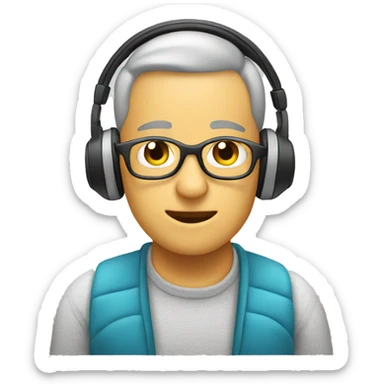 Person with hearing aids listening To music sticker
